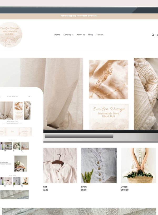 Shopify Theme-Beige-Rose Neutral Template