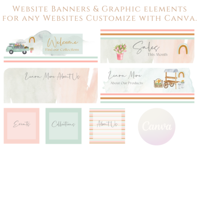 Website Graphic Elements Set Farm Style